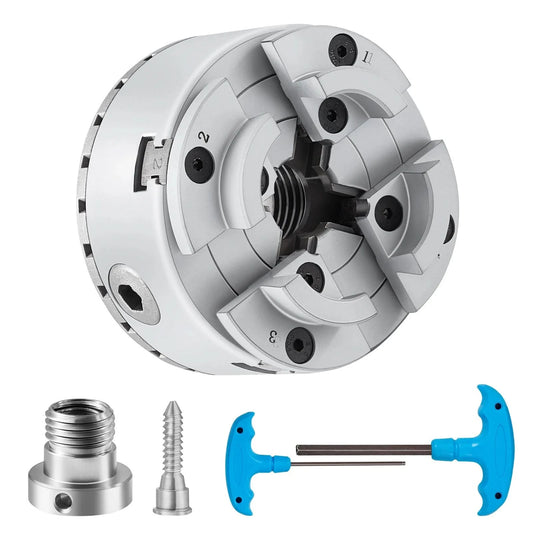 SucceBuy Metall-Drehfutter, 4-Backen, 2,75" oder 3,75" Durchmesser, Drehmaschinen-Zubehör, selbstzentrierendes Werkzeug für Präzisionsbearbeitung