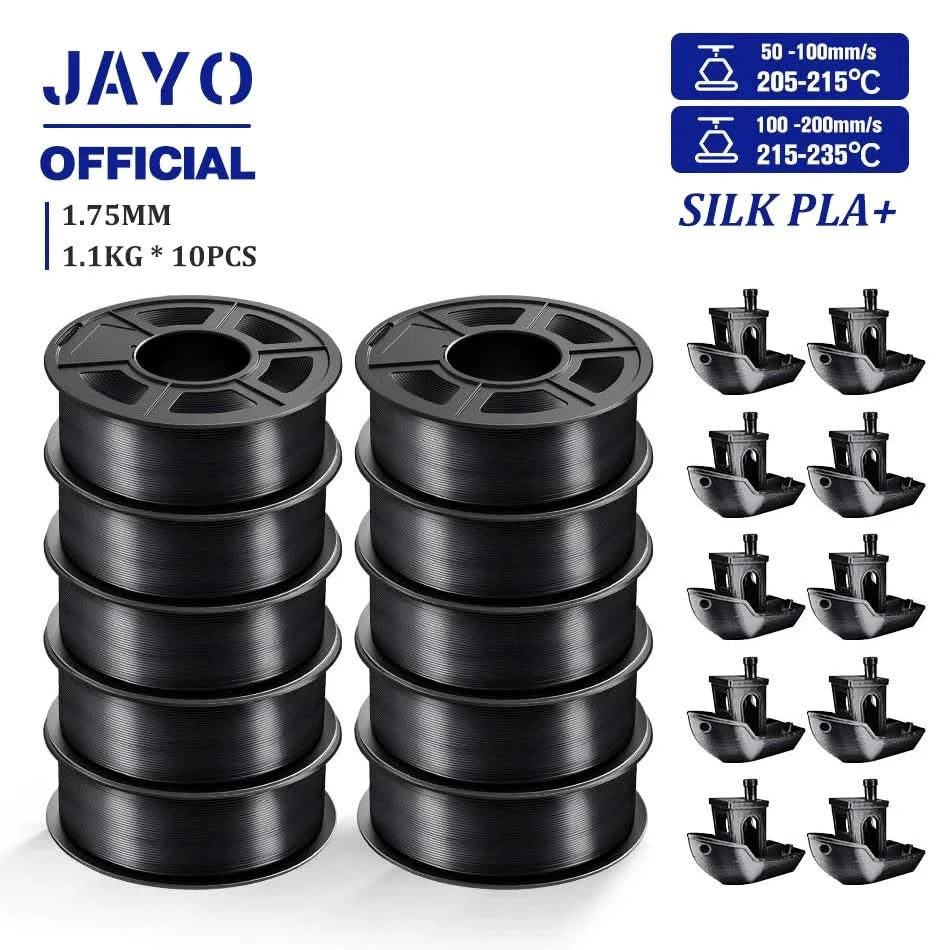 JAYO 3D Filament 1.75mm PLA / PLA Plus / PLA Meta/ Silk PLA+/PLA Matte 3D Prnter Filament 1.1KG For FDM Multicolor Set 10Rolls