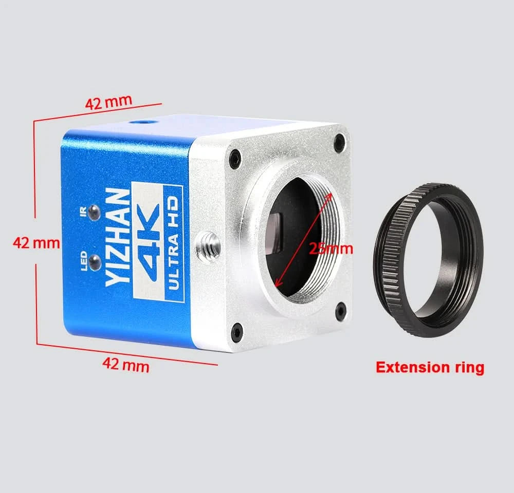 YIZHAN 4K UHD Electron Digital Microscope 1080P 60FPS Video Industrial Welding Camera 150X Lens Folding Stand for PCB Repair