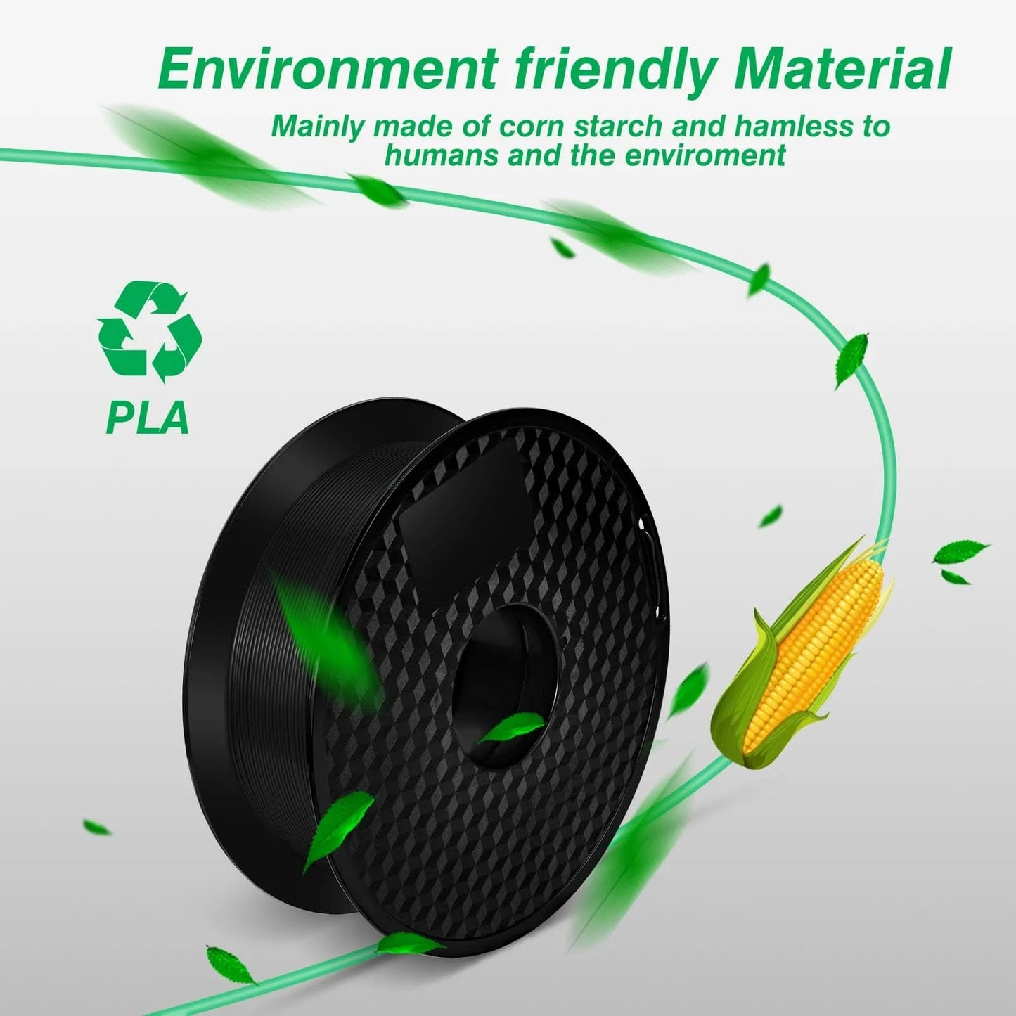 5KG PLA Filament 1.75mm Black White Gray High Quality Toughness 3D Printer Material 5 Rolls Local Delivery