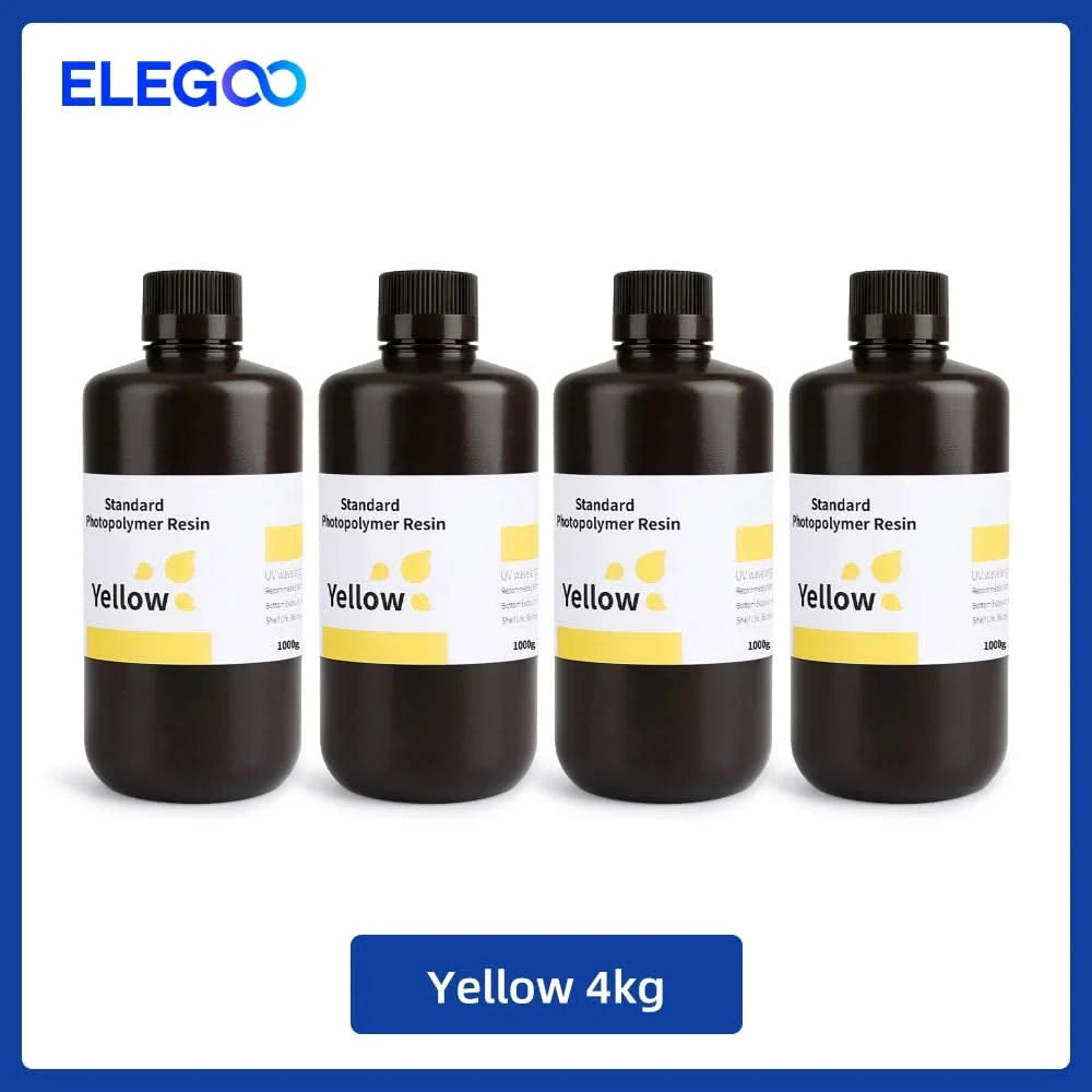 ELEGOO 3D Printer Resin LCD UV-Curing Resin 405nm Standard Photopolymer Resin for LCD 3D Printing 1000g Black Grey White Skin