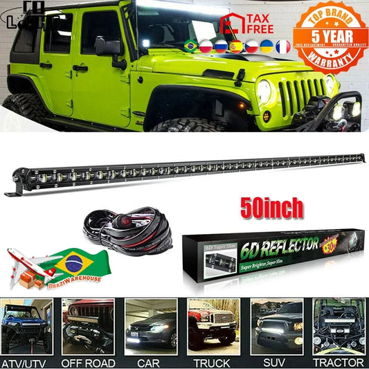 CO LIGHT 50 inch 240W Slim LED Light Bar Single Row Spot Flood Combo Beam Offroad Led Work Light 12V 24V for ATV SUV Lada Boat