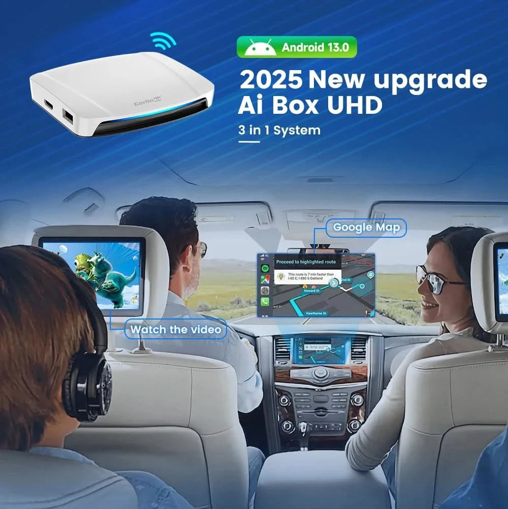 Carlinkit HDMI Output Car Tv Mate Carplay Qualcomm 6225 8-Core Android Auto Wireless Adapter Support Youtube Gps Split Screen