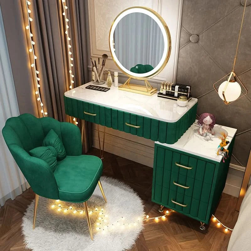 Modern Drawers Dressing Table Makeup Mirror Service Girl Pink Computer Vanity Table Living Room Vestidores Postmodern Furniture
