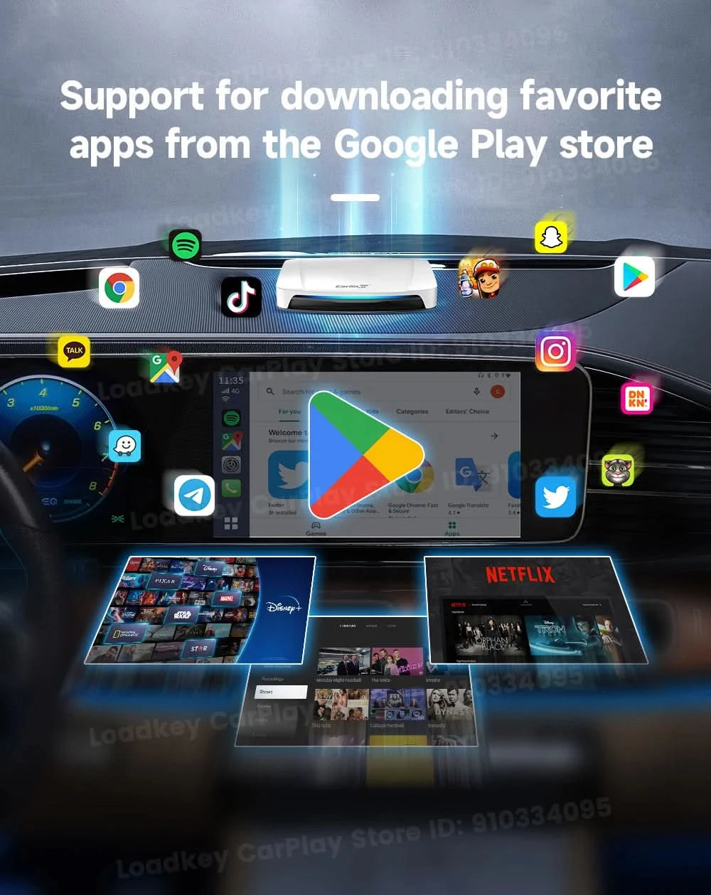 Carlinkit HDMI Output Car Tv Mate Carplay Qualcomm 6225 8-Core Android Auto Wireless Adapter Support Youtube Gps Split Screen