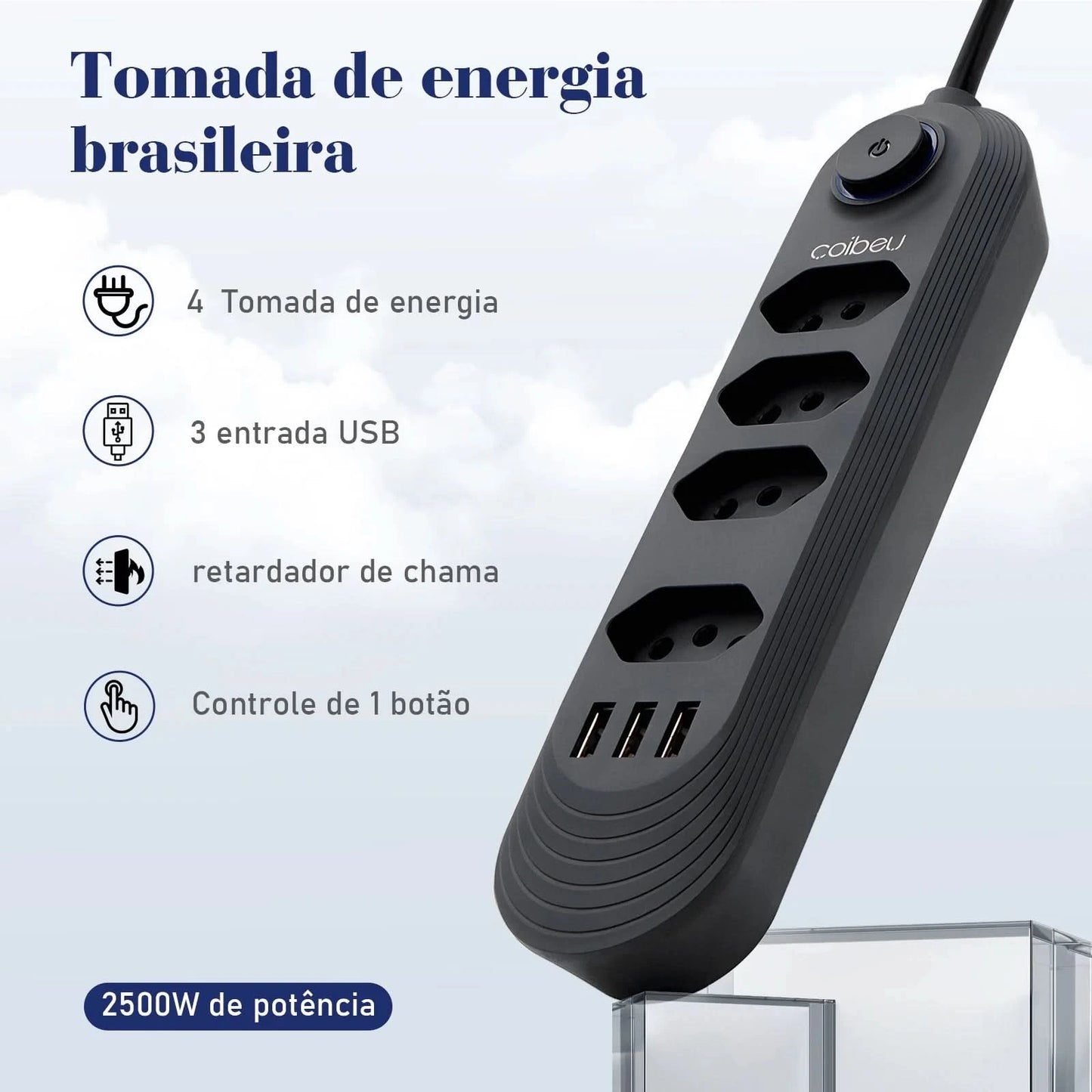 Extension Socket, Power Extension, USB Socket, Socket Line Filter, Regua Power Sockets, Electric Extension, 110-220V,10A