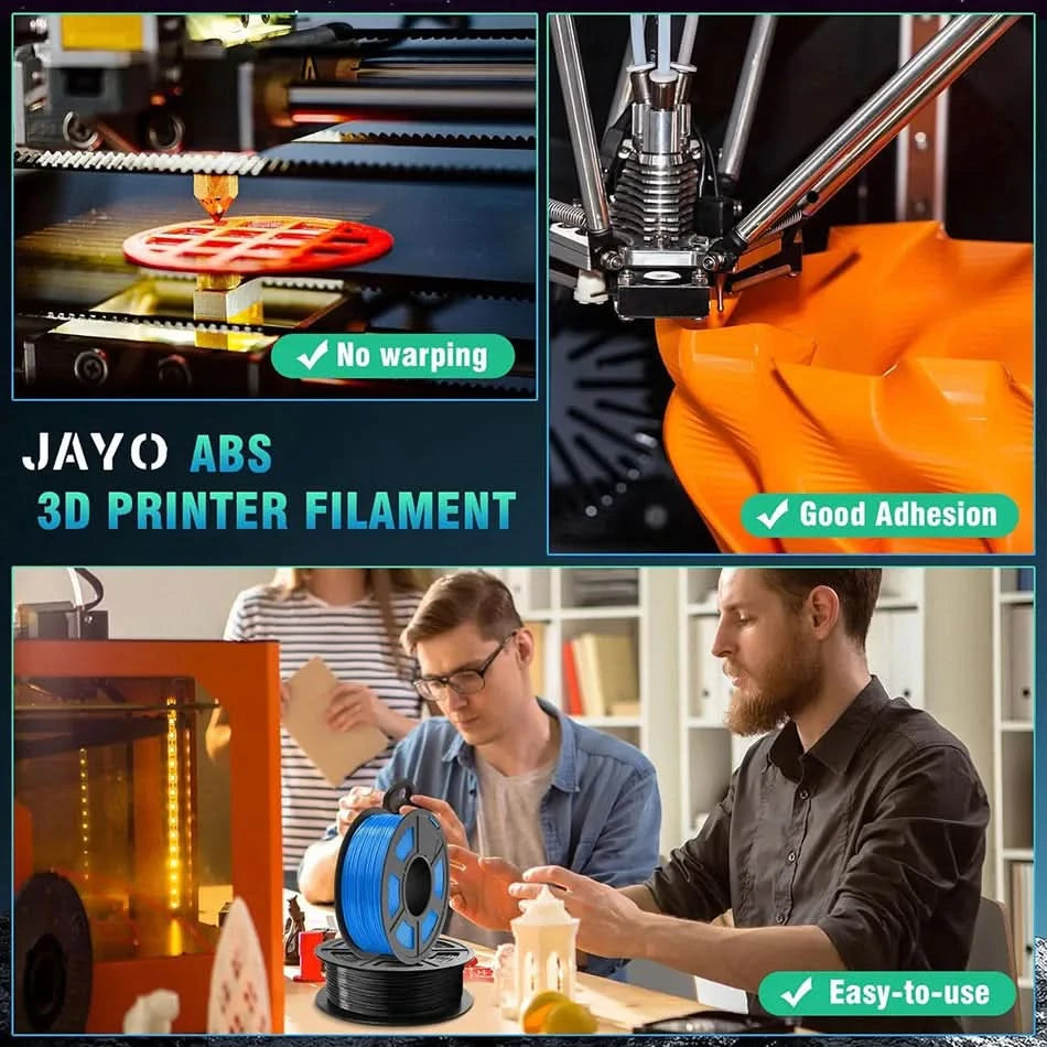 JAYO ABS Filament 1.75mm 3D Printer Filament 10Rolls For FDM 3D Printers 3D Pen Filament Refills 1KG/Roll 3D Printing Materials