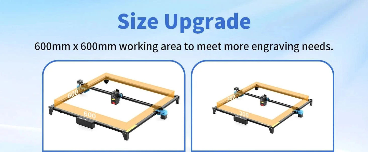Twotrees TTS-20 Max Metal Laser Engraving Machine 600x600mm Work Area Laser Cutting Machine For Cutting MDF Acrylic Leather Wood