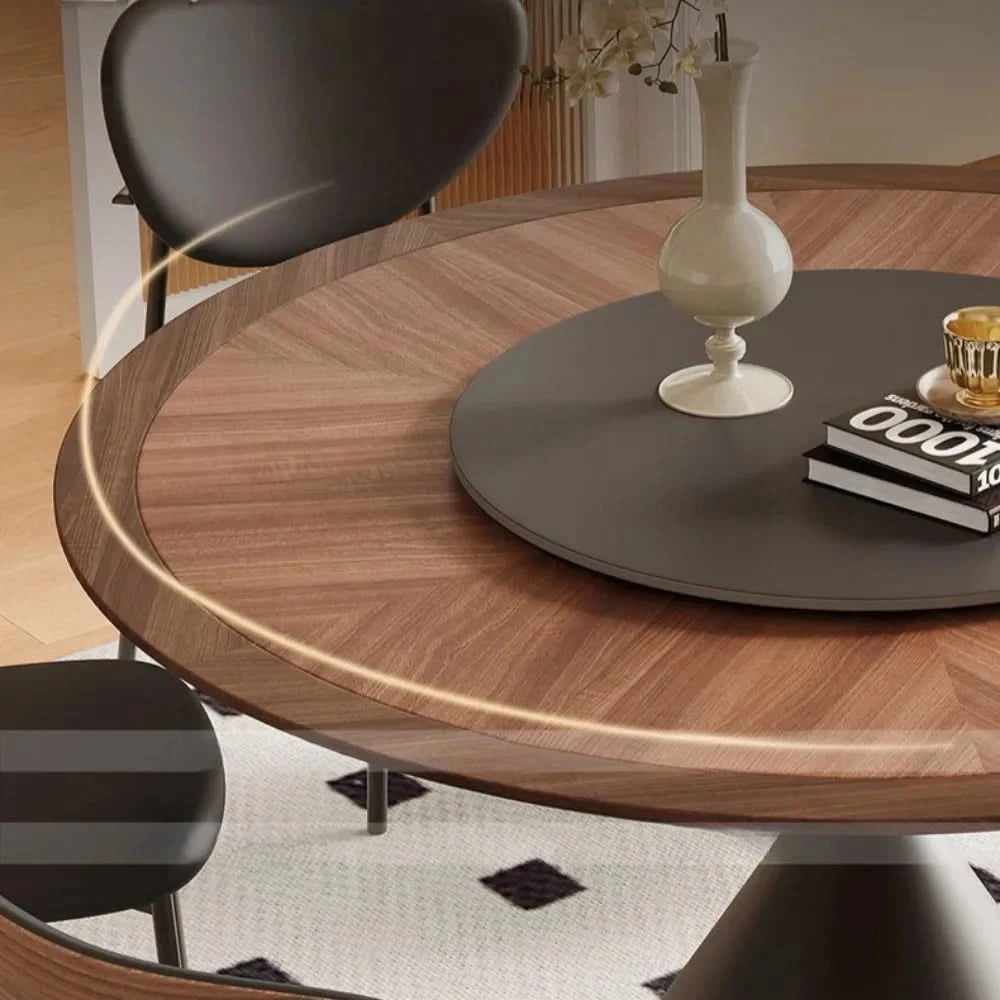 6 People Turntable Dining Table Vintage Legs Metal Design Round Coffee Table House Breakfast Juegos De Comedor Furnitures