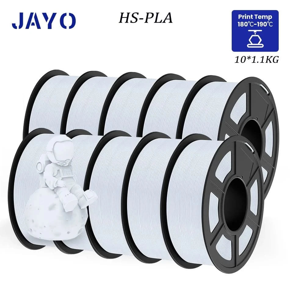 JAYO PLA / ABS / PETG / Silk / ASA /TPU /PLA+ Filament 10 Rolls 3D Printer Filament 1.75MM 0.65/1/1.1KG Neatly Wound 3D Filament