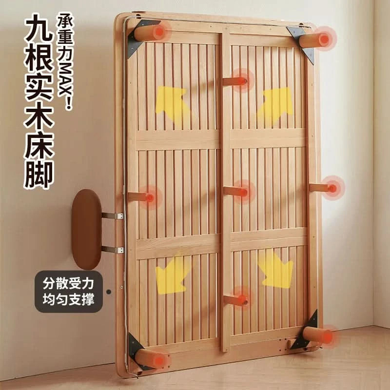 Boys and girls bed small apartment single bed 1.5 meters simple full solid wood tatami no bedside children's bed