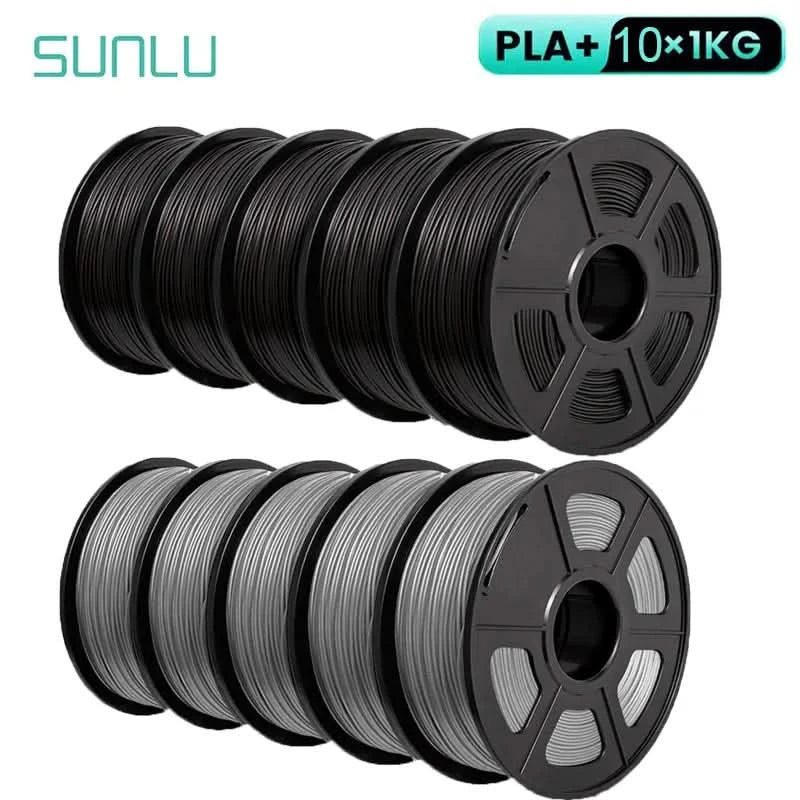SUNLU 10KG 3D Filament PLA/PLA PLUS/PETG/Easy ABS Filamnet 1.75mm 10Roll 1KG Neatly Wound 3D Printer Filament for 3D Printer