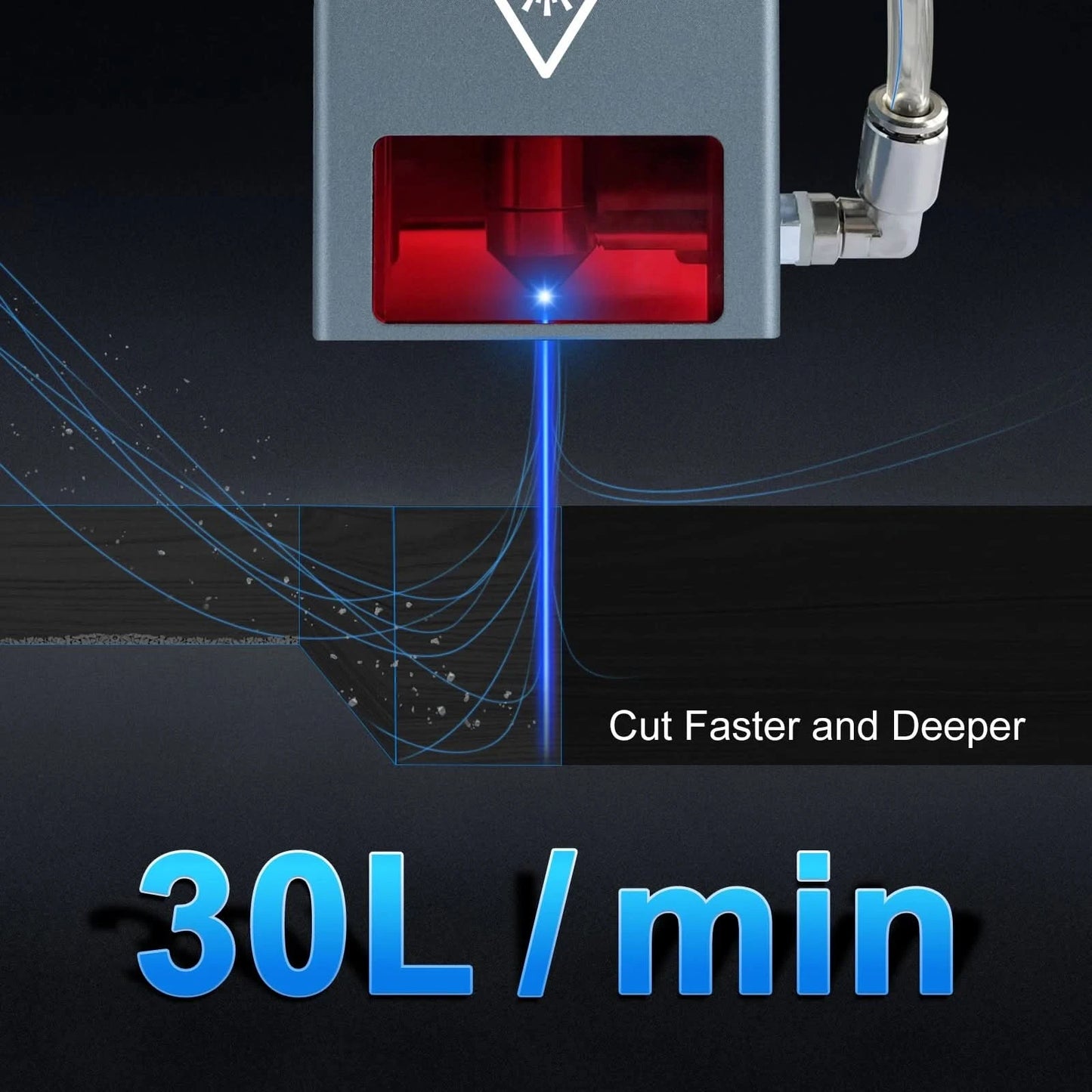 LASER TREE 10W TTL Air Assist Blue Laser Module, High Precision CNC Engraver for Wood/MDF/Black Acrylic Wood Tools