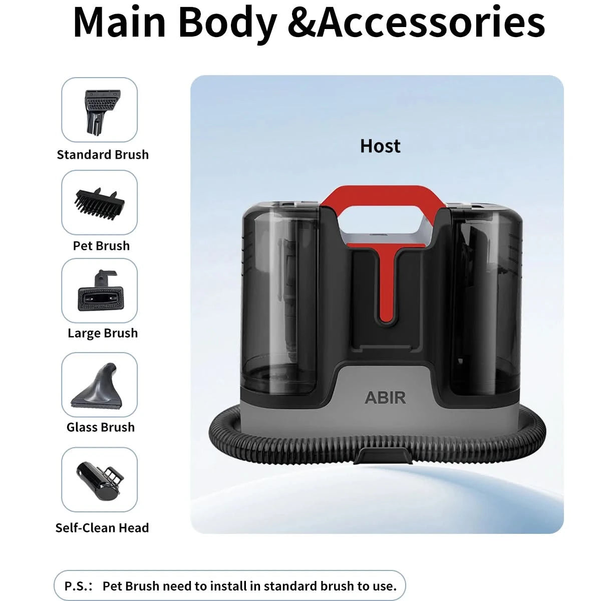 Carpet Washing Machine ABIR G80,15000PA Suction,Smart Home Appliance for Sofa Bed Clean,Smart Home Appliance for Sofa Bed Clean