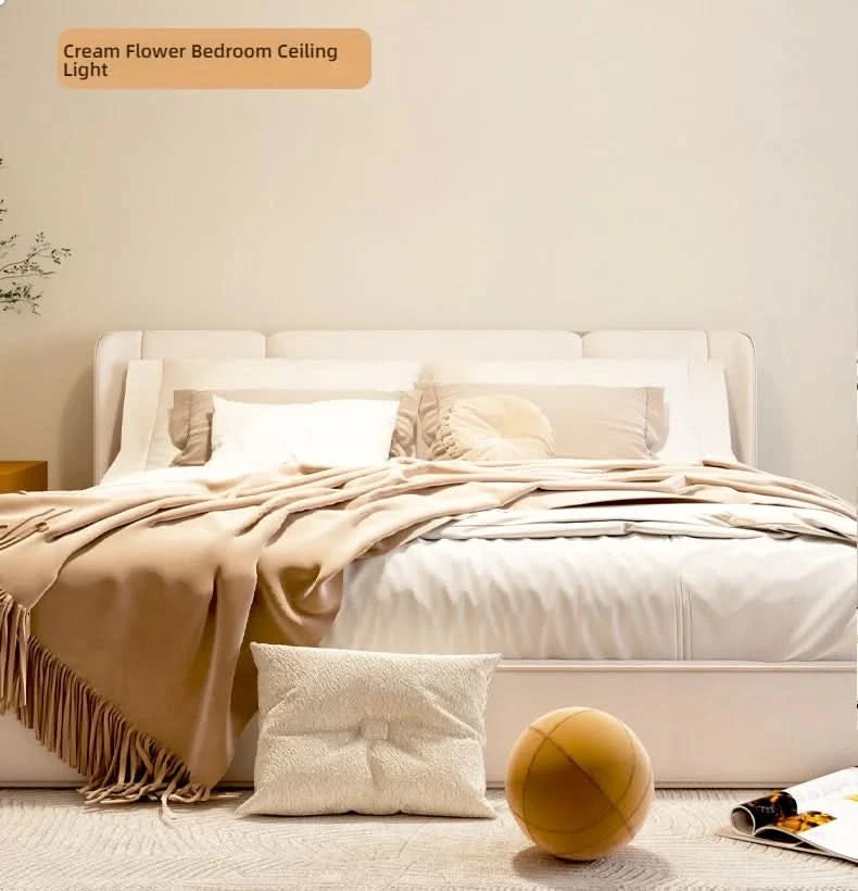Bedroom light creamy style warm romantic children's room full spectrum eye protection designer's creative flower ceiling light