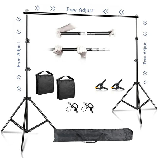 SH 2,6 x 3 m Fotohintergrundständer Fotostudio Hintergrund Greenscreen Hintergründe Chromakey Stützsystem mit Tragetasche