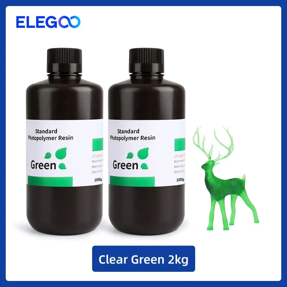 ELEGOO 3D Printer Resin LCD UV-Curing Resin 405nm Standard Photopolymer Resin for LCD 3D Printing 1000g Black Grey White Skin