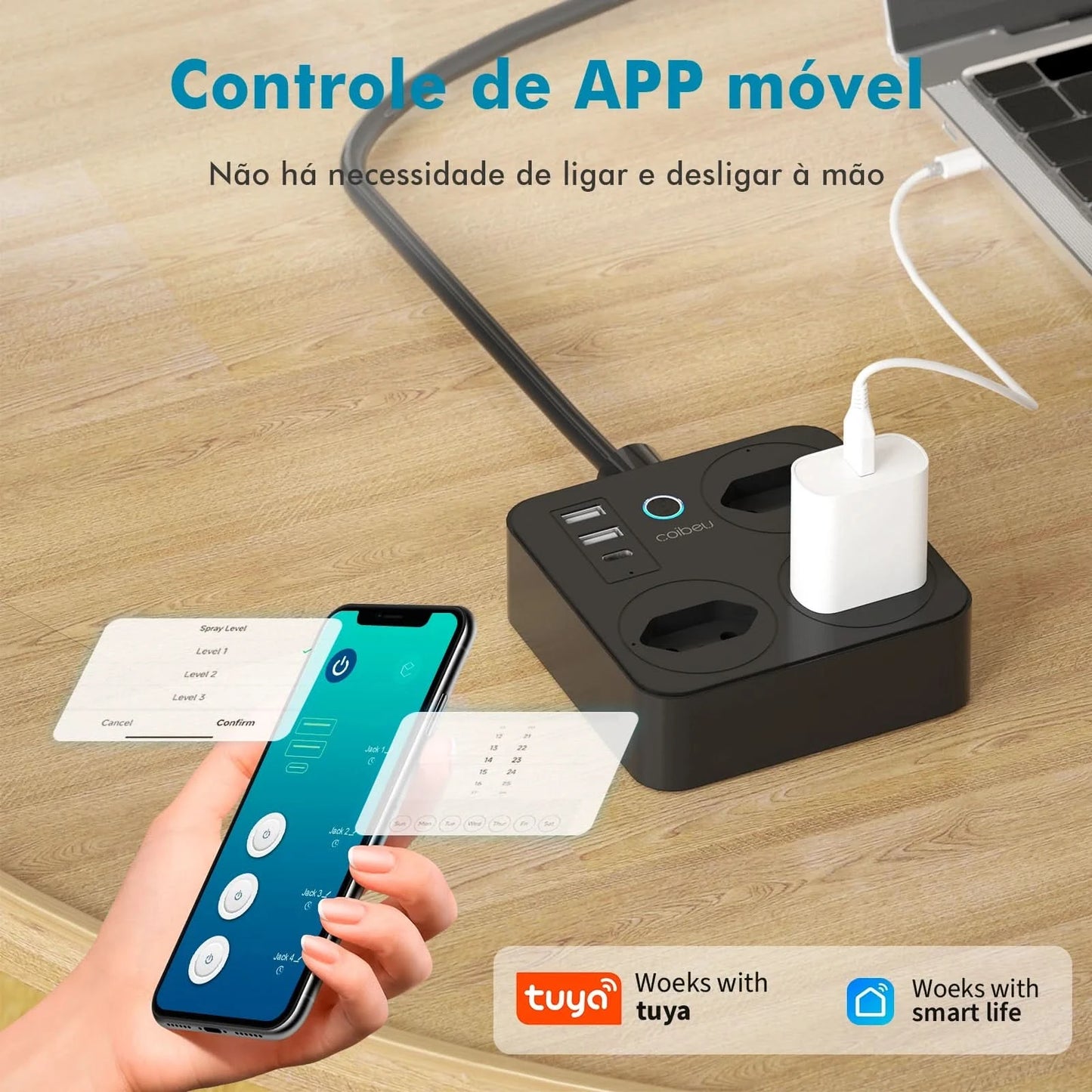 Smart Switch mit Steckdose, brasilianischer Netzfilter, Smart Plug, USB-Steckdose, Smart Switch, Smart Socket