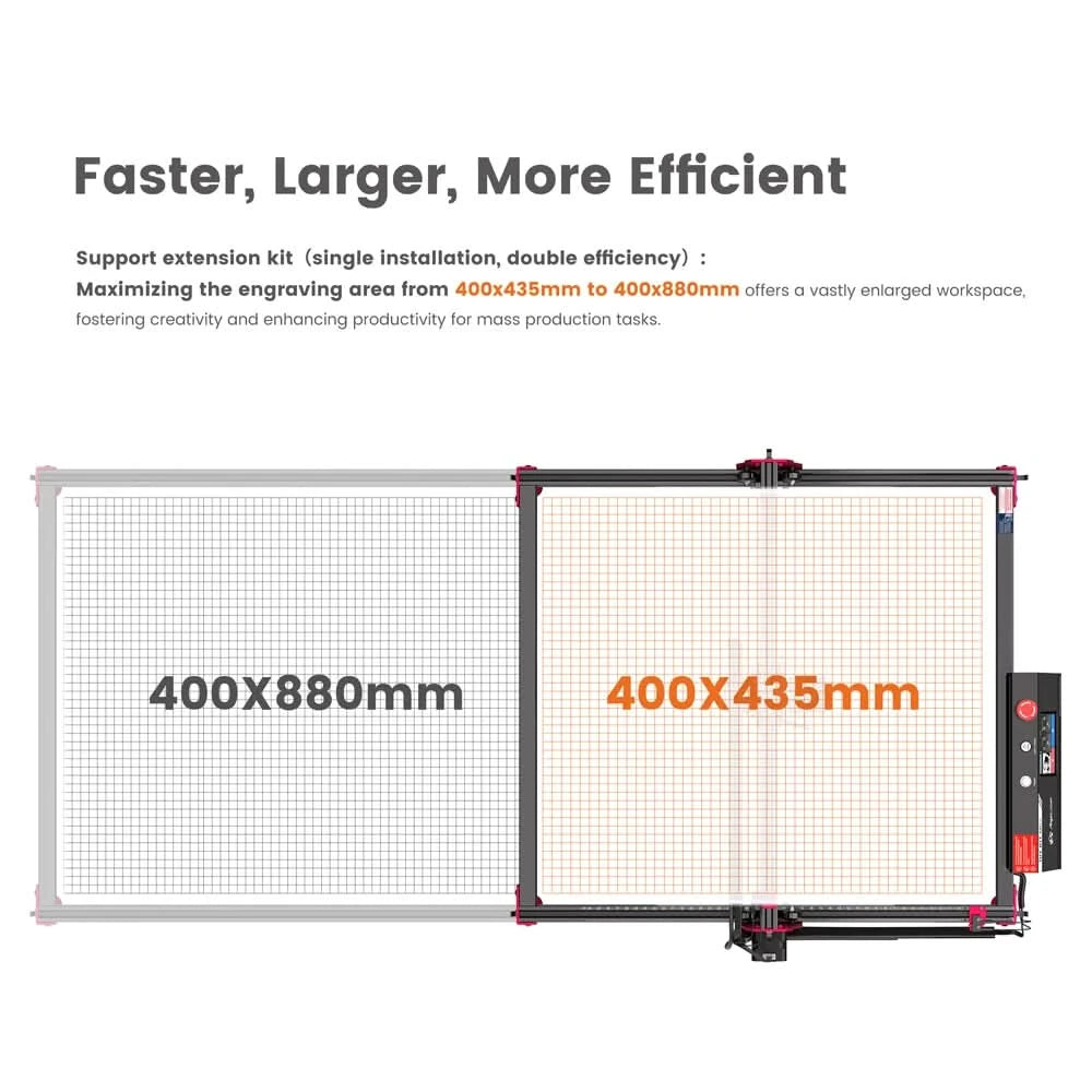 AlgoLaser DIY KIT MK2 10W for New Beginner Wood Engraving Mini Machine for DIY Crafting Glass Leather Engraving Area 400X435MM