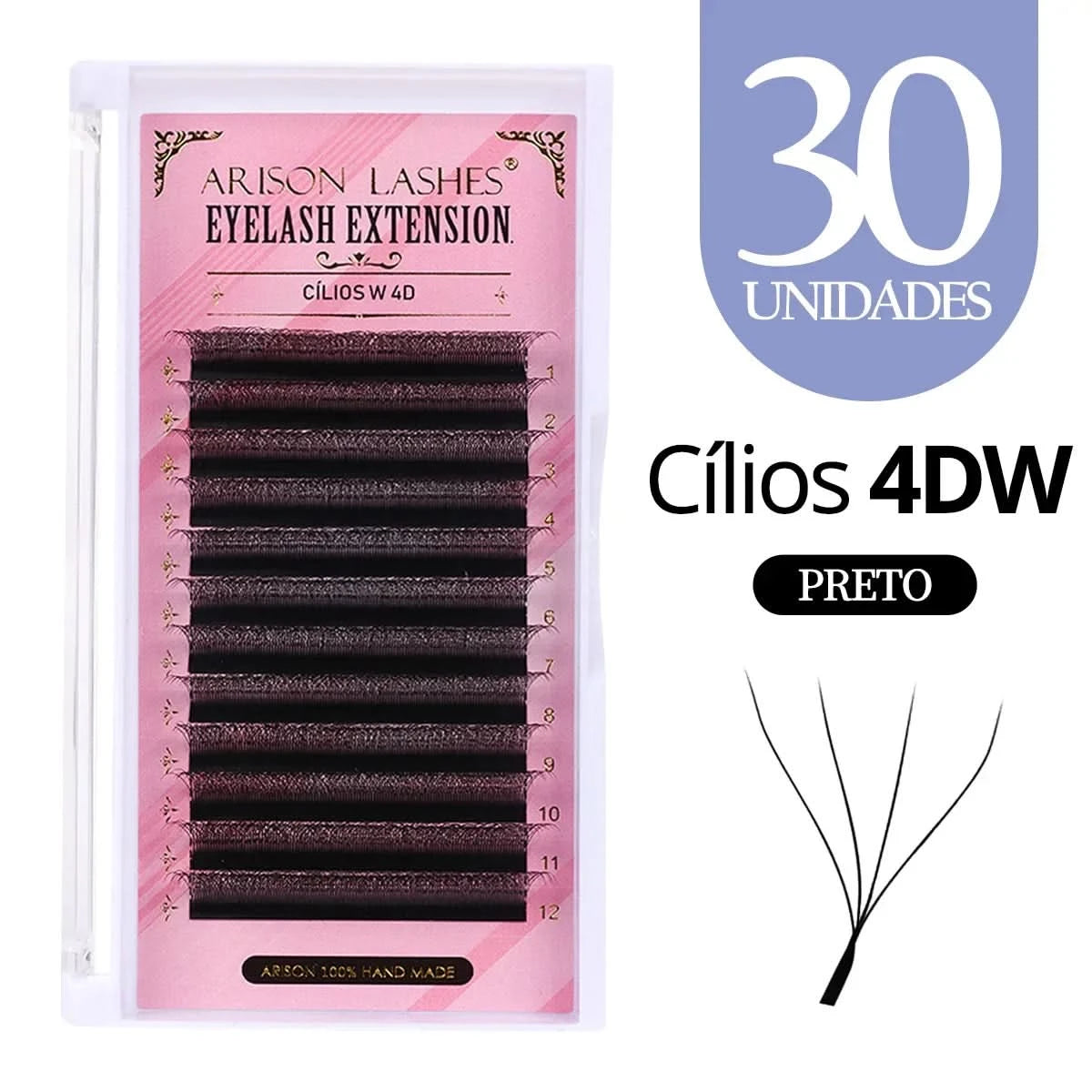 [Brazil Warehouse]ARISON Wholesale 10/30/50pcs YY/W-shape Lashes Premade Volume Eyelashes Extension 3D/4D/5D/6D/8D Lash