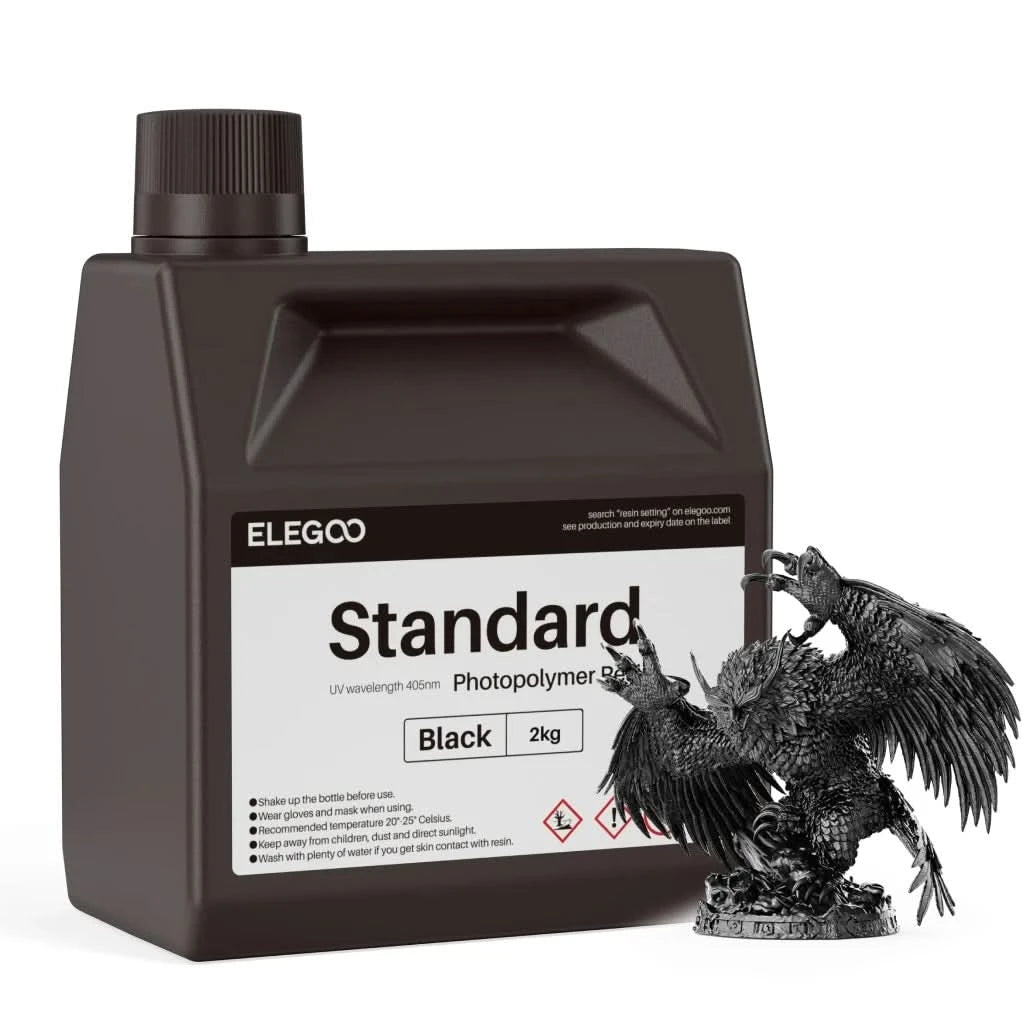 ELEGOO 3D Printer Resin LCD UV-Curing Resin 405nm Standard Photopolymer Resin for LCD 3D Printing 1000g Black Grey White Skin
