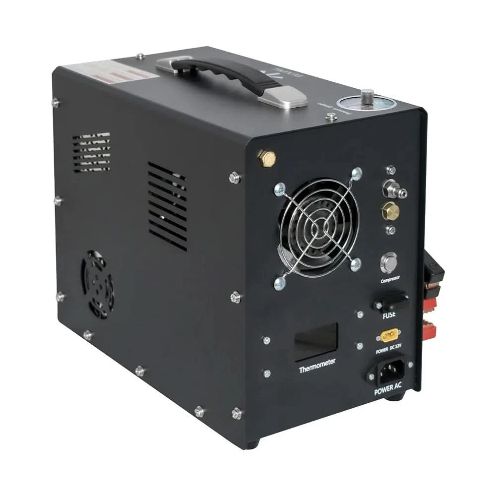 TUXING 300Bar 4500Psi PCP Air Compressor High Pressure Compressor with Built-in 12V Portable Power Adapter Fan Auto-stop TXES062