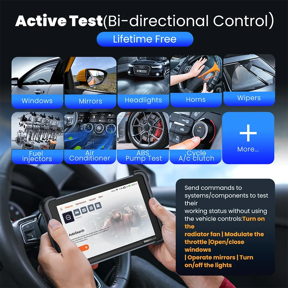 THINKCAR THINKSCAN 689BT Lifetime Free Auto Scanner Profession 34 Reset ECU Coding Bidirectional DOIP OBD2 Car Diagnostics Tools