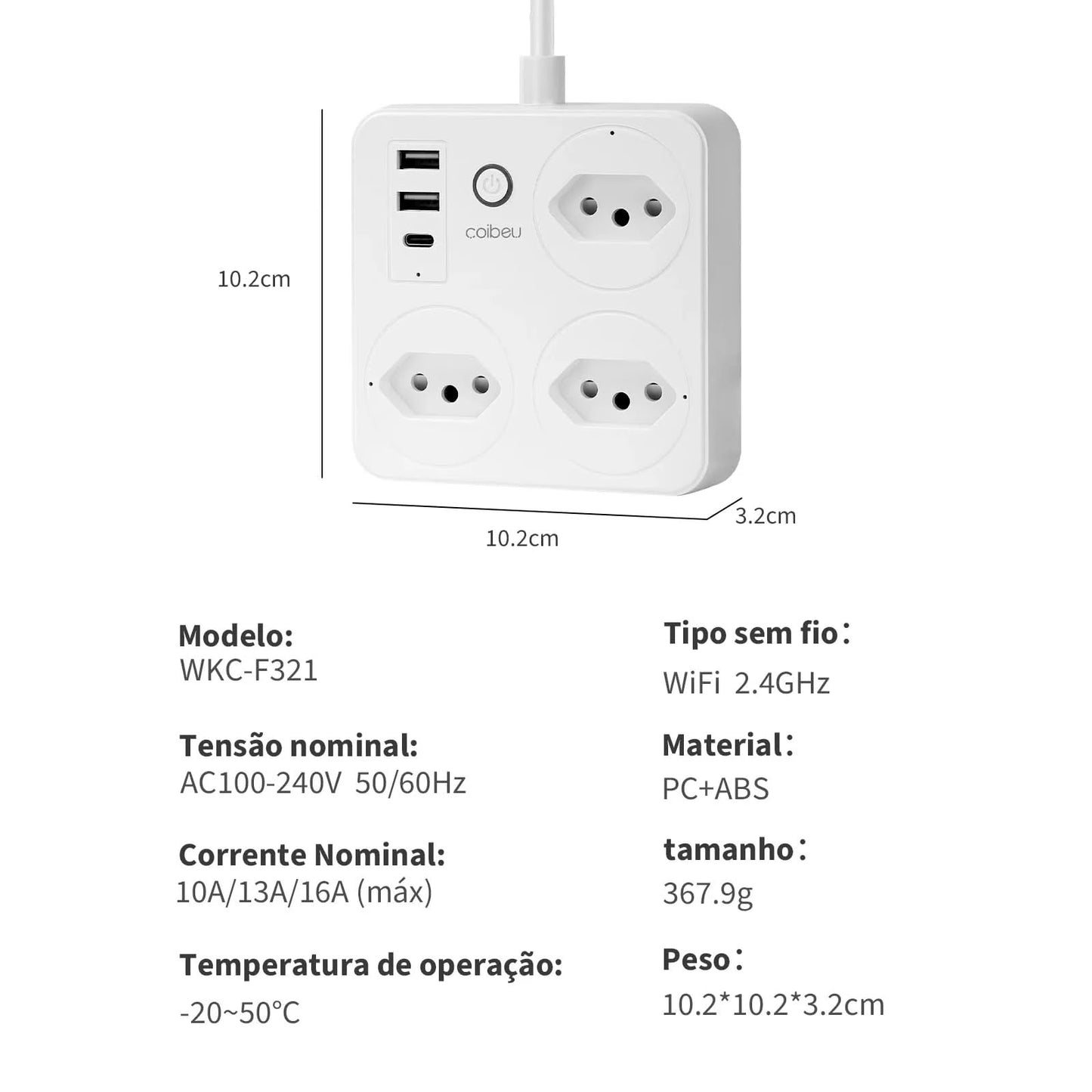 Smart Switch mit Steckdose, brasilianischer Netzfilter, Smart Plug, USB-Steckdose, Smart Switch, Smart Socket