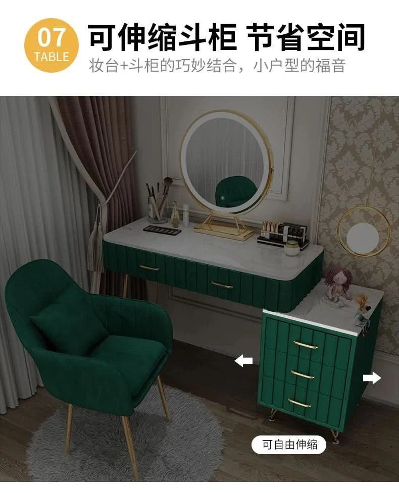 Modern Drawers Dressing Table Makeup Mirror Service Girl Pink Computer Vanity Table Living Room Vestidores Postmodern Furniture