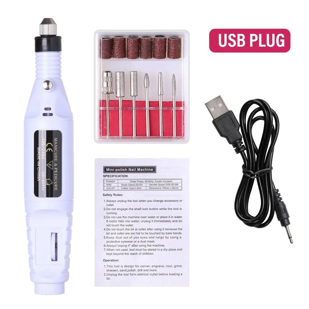 Strong Electric Nail Sander Nail Drill Machine Grinding Equipment Milling Cutter For Manicure Pedicure Polishing Tools