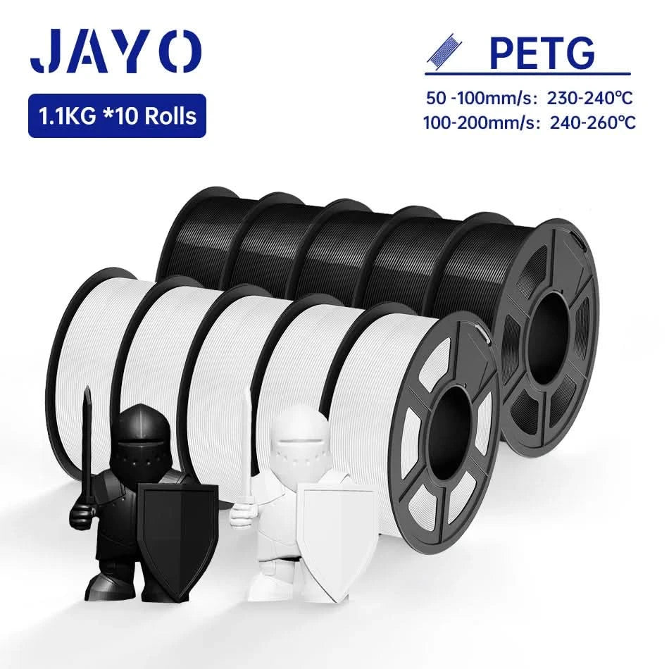 JAYO PLA / ABS / PETG / Silk / ASA /TPU /PLA+ Filament 10 Rolls 3D Printer Filament 1.75MM 0.65/1/1.1KG Neatly Wound 3D Filament