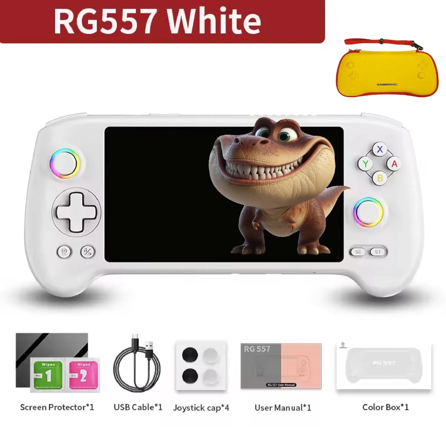 ANBERNIC RG557 Handheld Game Console 5.48" AMOLED Screen Dimensity 8300 Android 14 High-resolution Joysticks Video Player RG 557