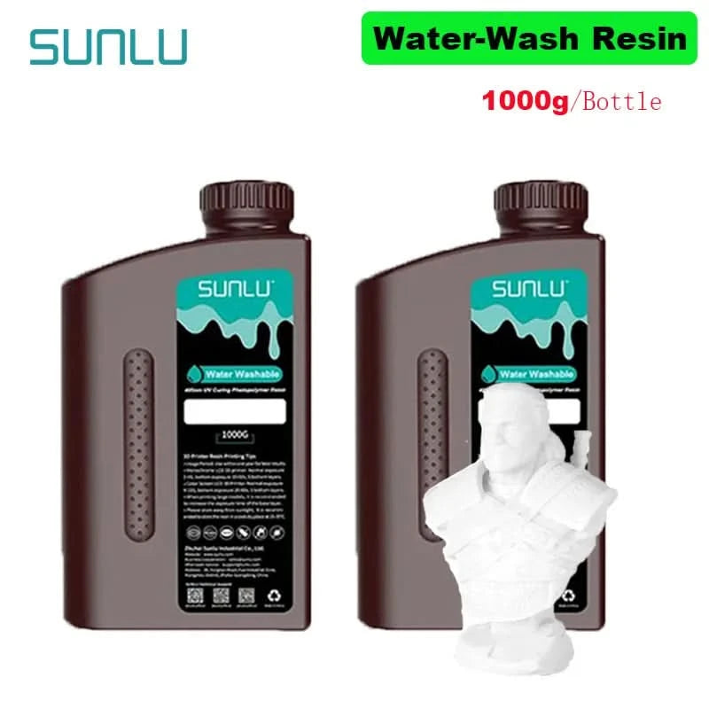 SUNLU 2KG Water Washable / Water Washable ABS Resin Resin 1000G/Bottle 405nm Rapid UV-Curing Photopolymer Resin For LCD 3D Print