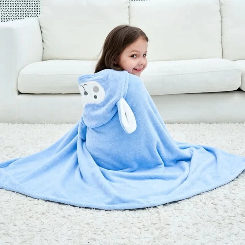 Toalha de Banho  Bebê Com Felpuda Capuz Infantil Recém Nascido com Orelhinha Menino e Menina 138*68cm --RISOVIT FTB0632