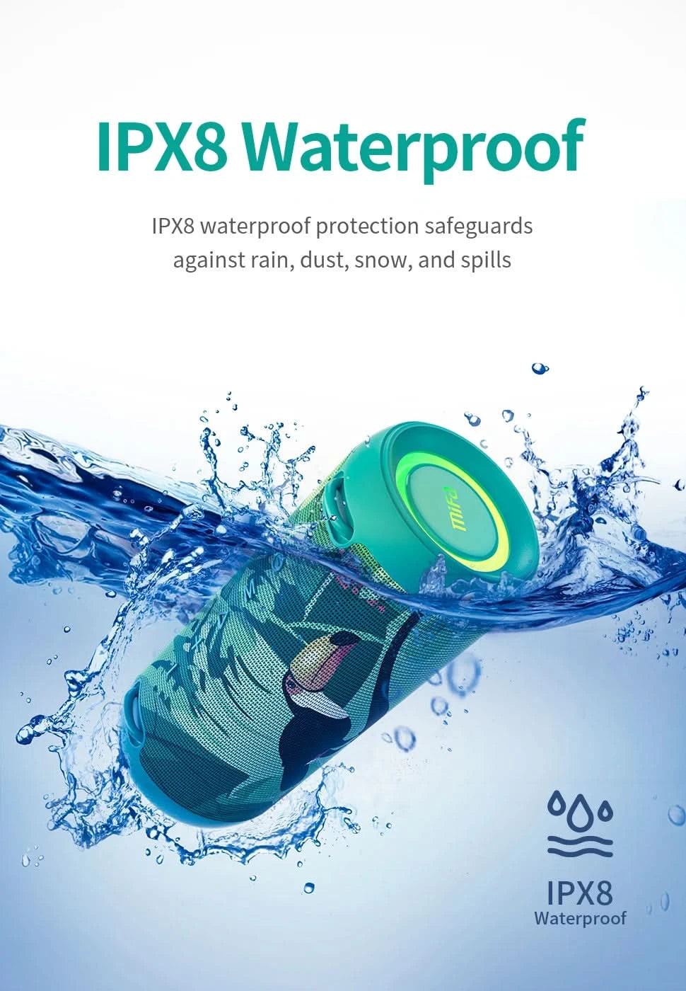 mifa A90 Green Bluetooth Speaker 60W Output Power Bluetooth Speaker with Class D Amplifier Excellent Bass Performace