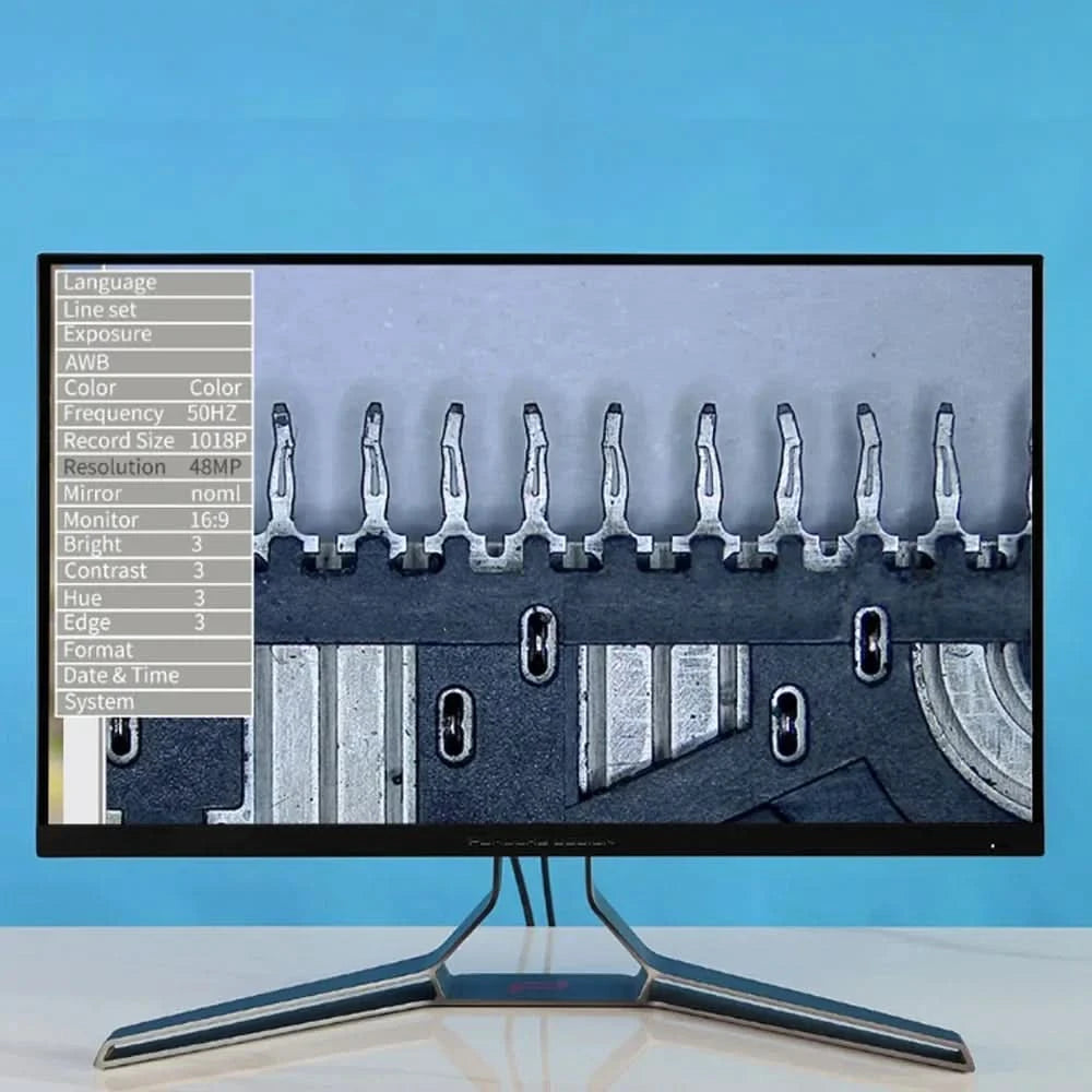 1080P 4K HD Industriemikroskop Digitalkamera über USB-C Messung 215X/180X/130X C-Mount-Objektiv für PCB-Löten, ohne Basis