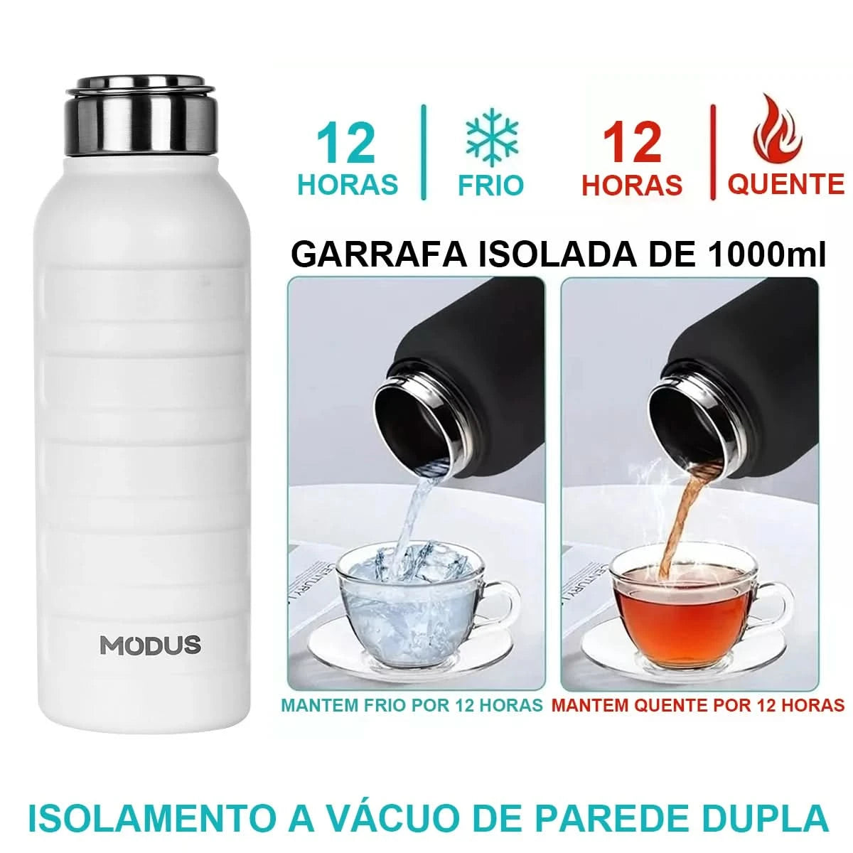 Portable Water Vacuum Thermal Bottle, Cold And Hot Travel Car Mug with Handle 1000ml