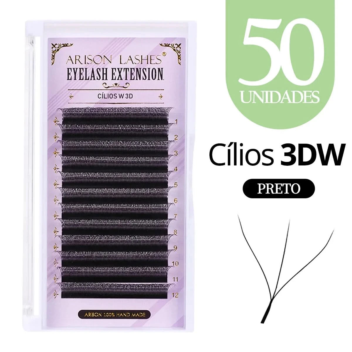 [Brazil Warehouse]ARISON Wholesale 10/30/50pcs YY/W-shape Lashes Premade Volume Eyelashes Extension 3D/4D/5D/6D/8D Lash