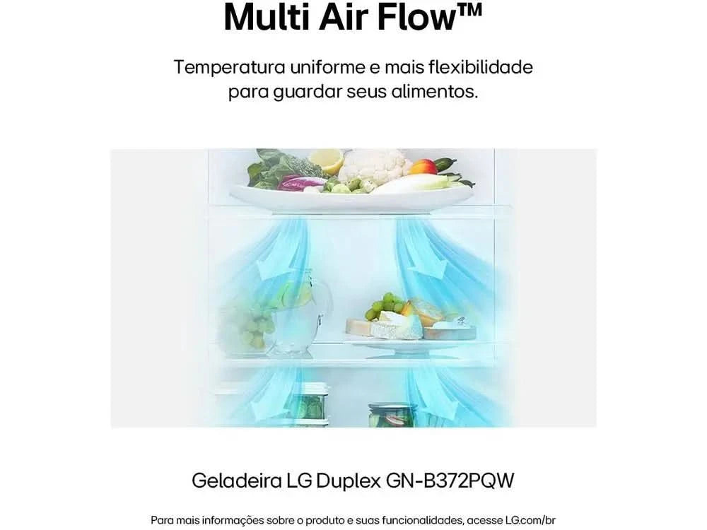 LG Frost Free White Duplex 375L GN-B372PQW - 110V Refrigerator/Cooler