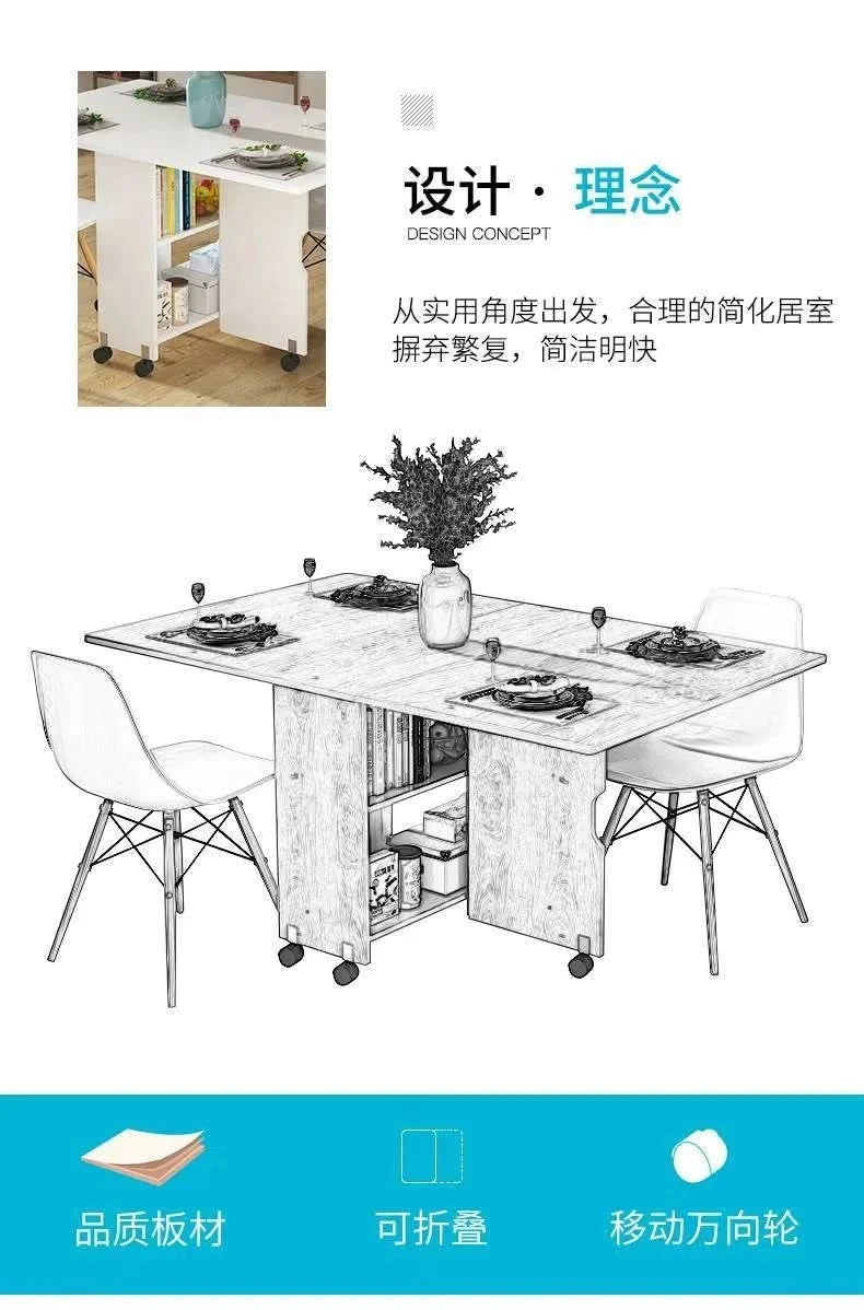 Quality Senior Dining Tables Modern Minimalist Foldable Rectangle Kitchen Table Sets Style Dining Room Furniture Esstisch