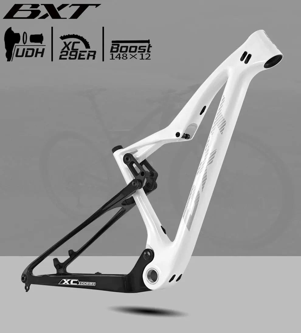 BXT NEW Full Suspension Boost 29er Frame XC Mountain Bicycle Thru Axle Frame UDH hanger