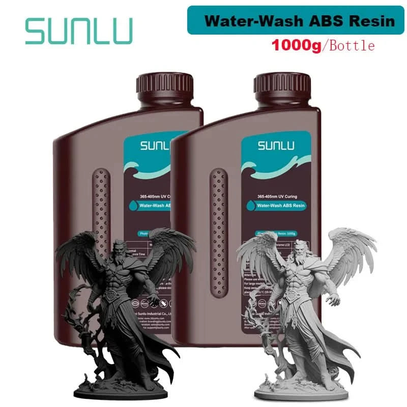SUNLU 2KG Water Washable / Water Washable ABS Resin Resin 1000G/Bottle 405nm Rapid UV-Curing Photopolymer Resin For LCD 3D Print