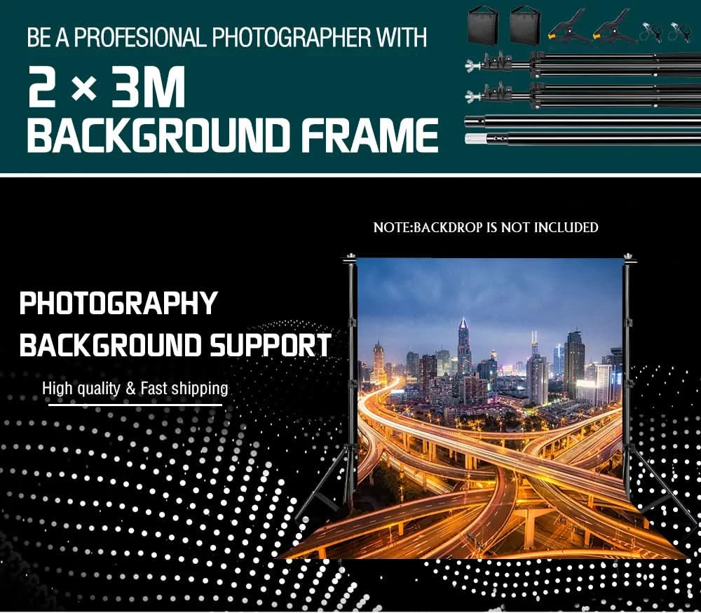 SH 2.6m*3m Suit Adjustable Backdrop Stand for Photography Wedding Photo Studio Backdrop Video Background Frame