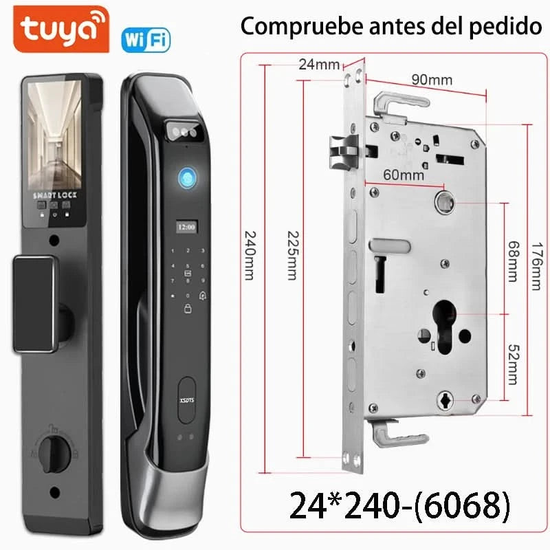 XSDTS Wifi facial Electronic lock biometrics Fingerprint Smart Door Lock Password 3D face recognition Camera Electronic Lock