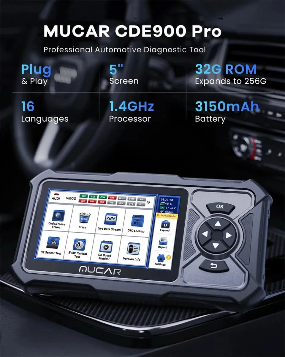 MUCAR CDE900 PRO Diagnostic tools for Auto Obd2 Coder Reader Diagnosis Cars Lifetime Free Update OBD2 Scanner Tools for Mechanic
