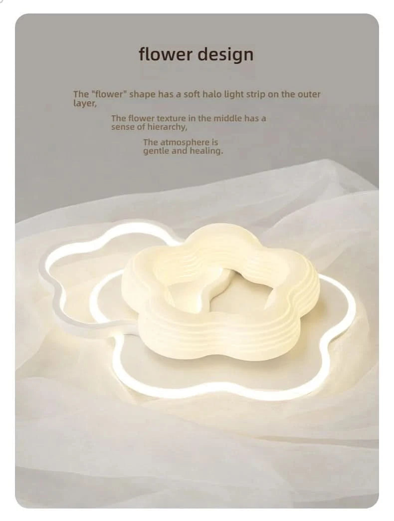 Bedroom light creamy style warm romantic children's room full spectrum eye protection designer's creative flower ceiling light
