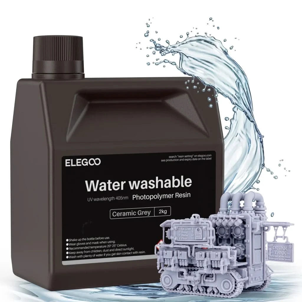 ELEGOO Water Washable 3D Printer Resin LCD UV-Curing Resin 405nm Standard Photopolymer Resin for LCD 3D Printing 1000g 8 Colors
