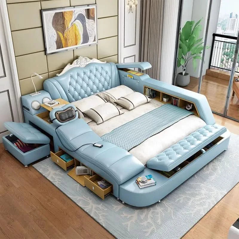 Frame Full Size Storage Bed Queen Size Luxury 180x200cm King Bed Minimalist Upholstered Nordic 150x200cm Home Bedroom Furniture