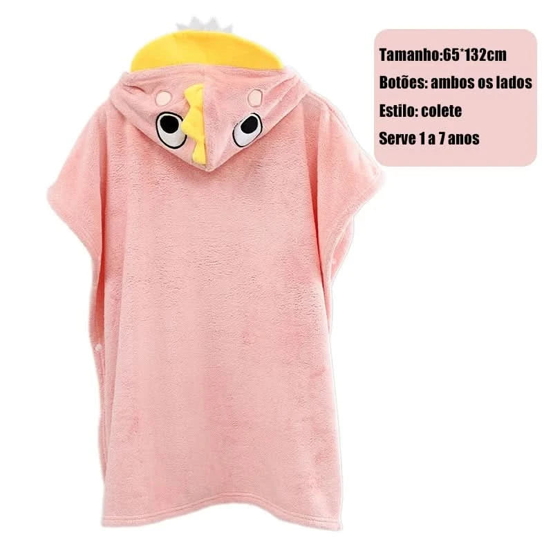 Toalha de Banho  Bebê Com Felpuda Capuz Infantil Recém Nascido com Orelhinha Menino e Menina 138*68cm --RISOVIT FTB0632
