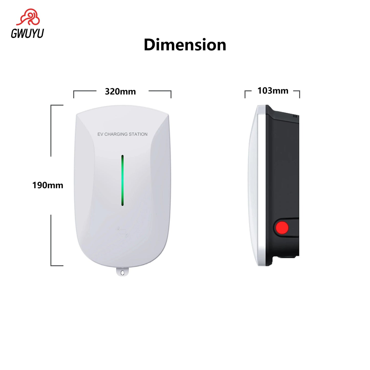 Wallbox EV Charger 32A 7KW 16A 11KW 22KW 3Phase Electric Vehicle Charging Station Type2 IEC62196-2 Socket 5m Cable Plug and Play